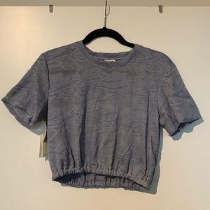 Aritzia Wilfred Piaf Blue Crop Top